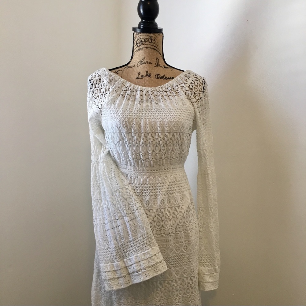 allison brittney Lace Bell Sleeve Dress